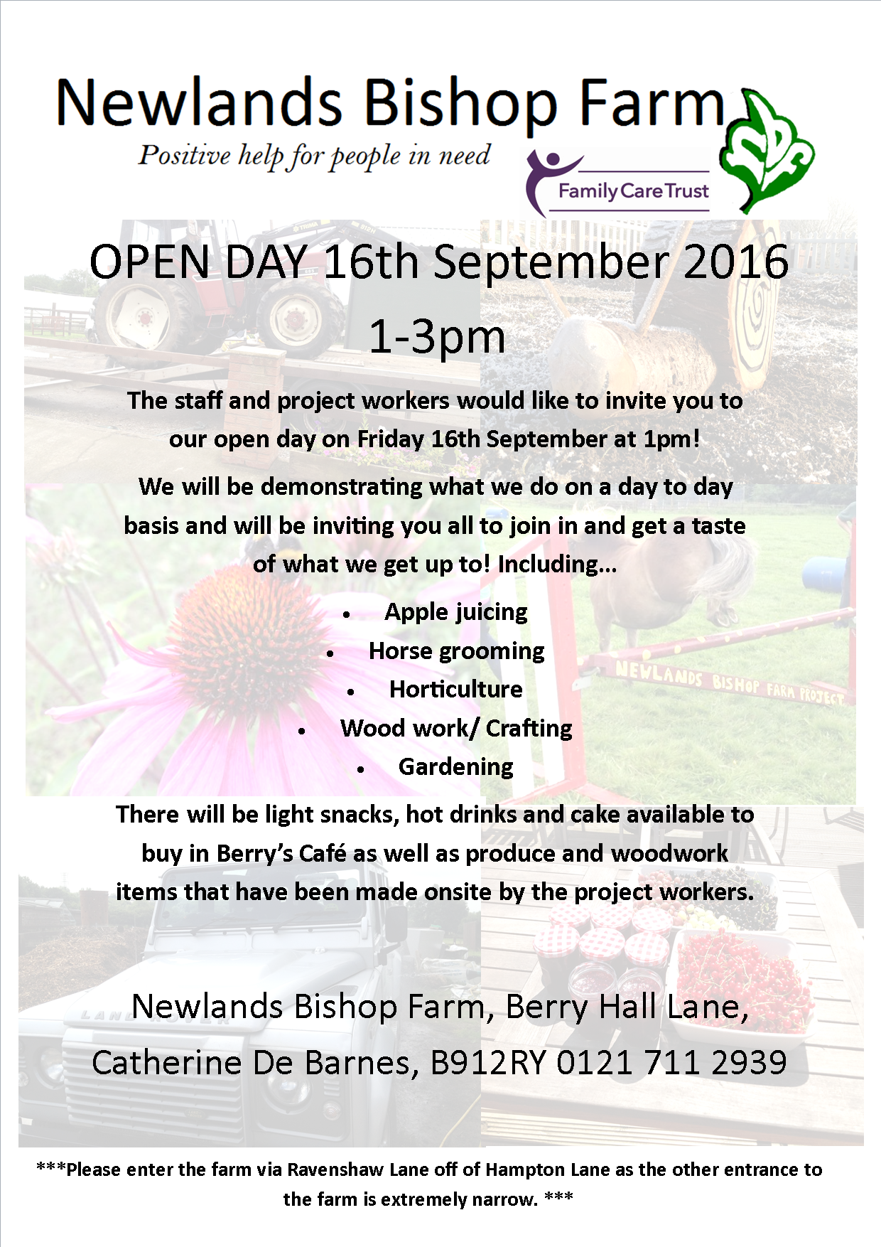 Open Day 16th September